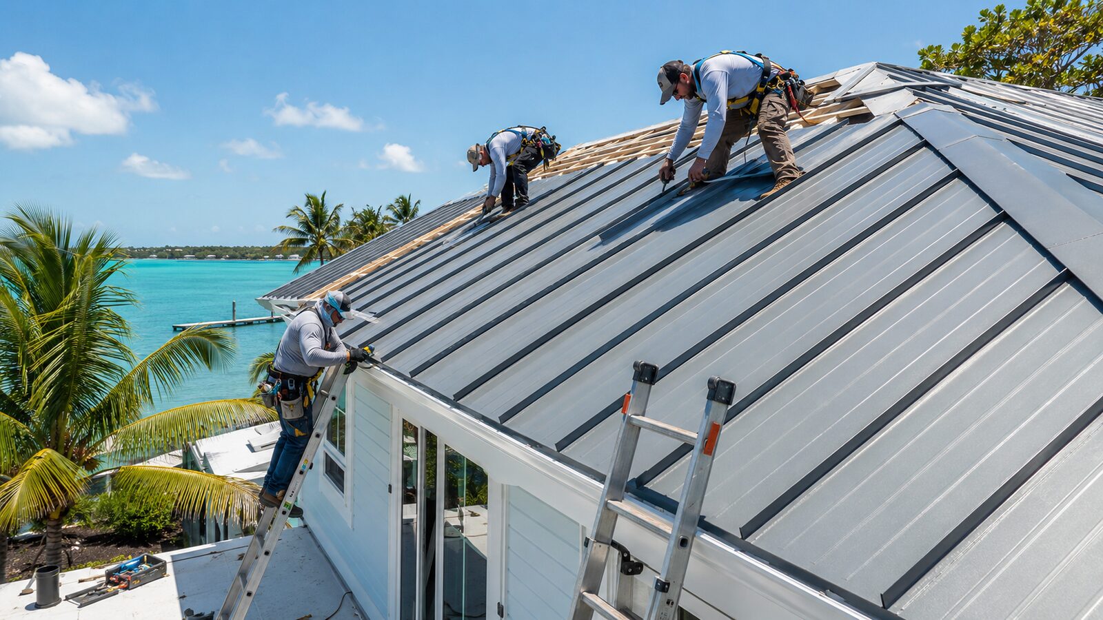 Metal roof installation in Key Largo, FL