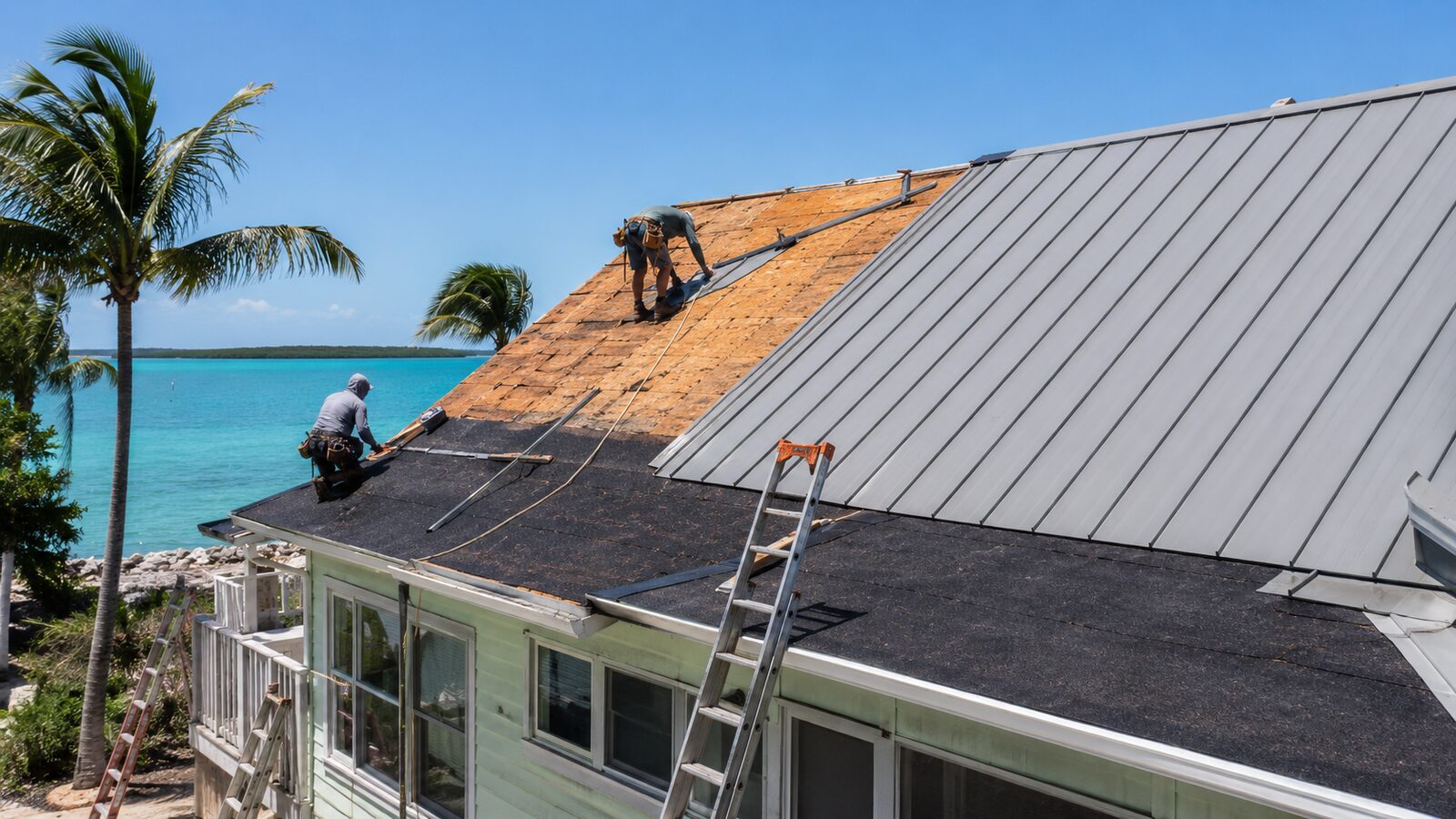 Metal roof replacement in Key Largo, FL